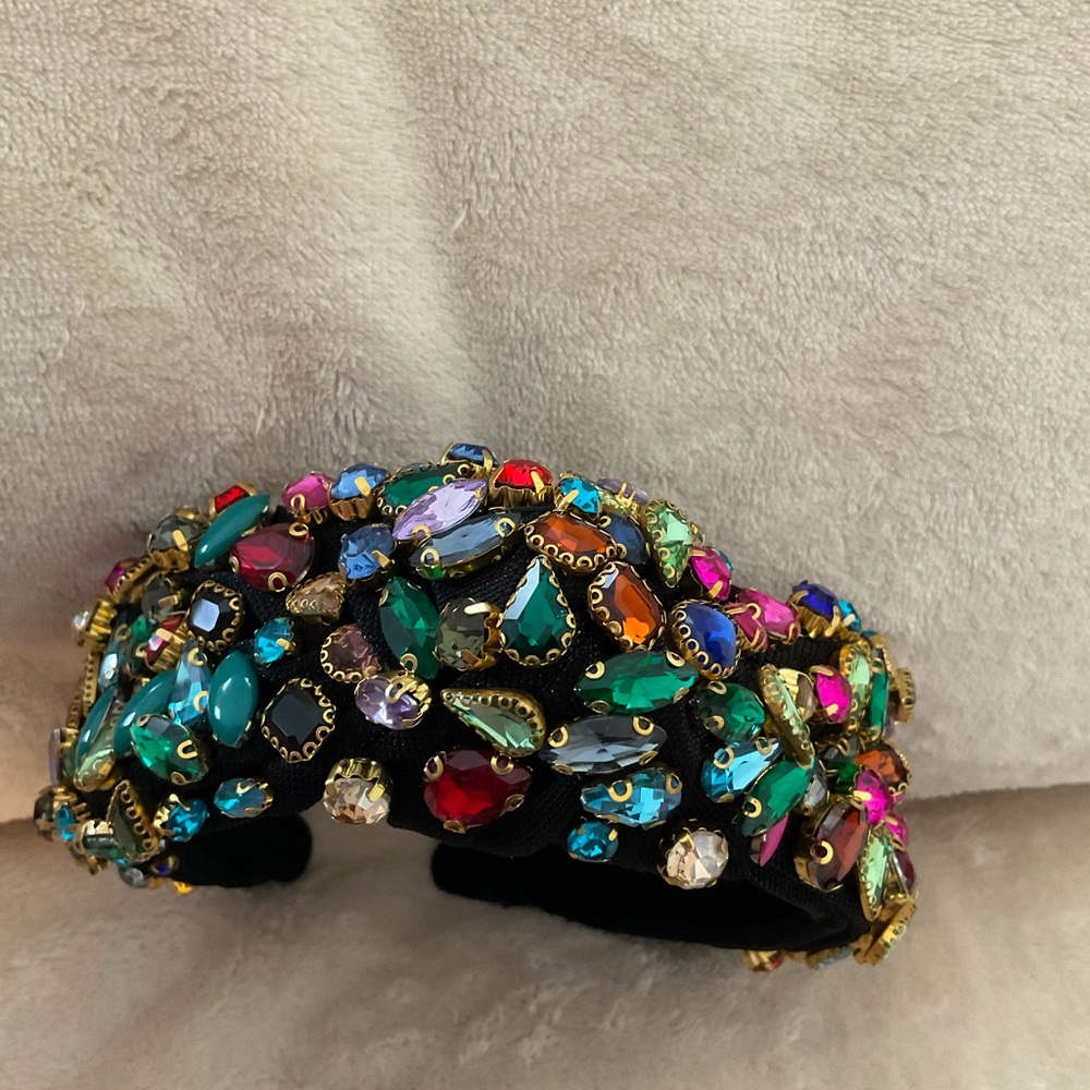 GYPSY QUEEN Multicolor Gemstone Embellished Headband
